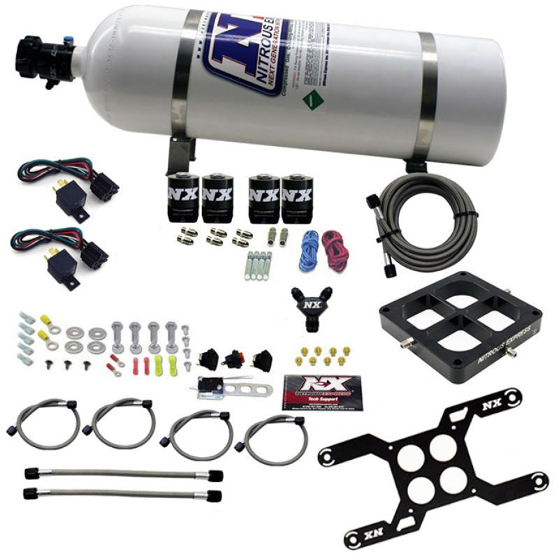 Nitrous Express Dominator Dual Stage Billet Crossbar Nitrous Kit (50-300 & 100-500HP) w/15lb Bottle-thumbmail-2