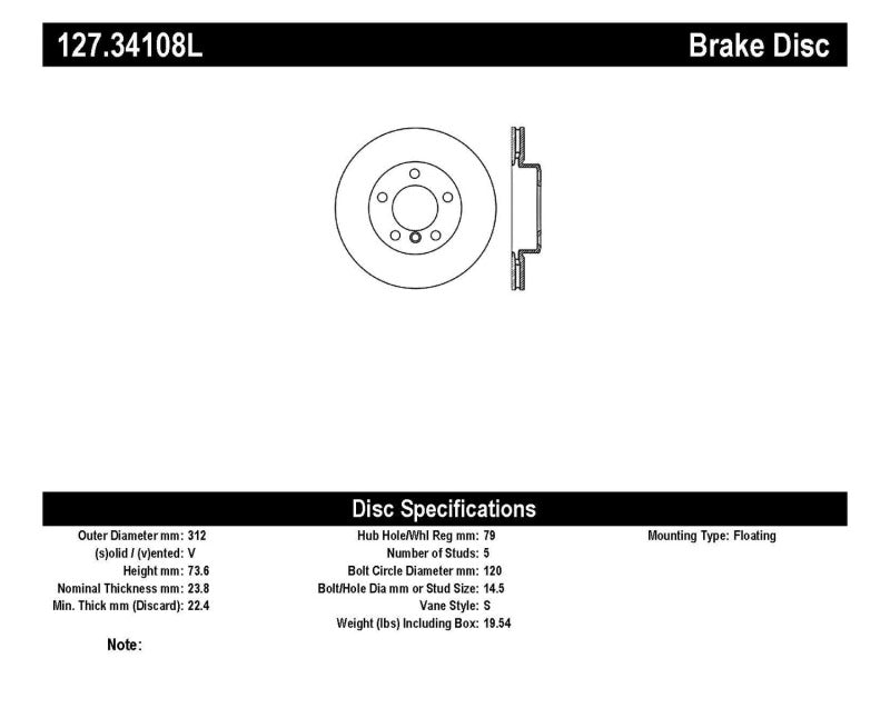StopTech 9/07-09 BMW 328 Slotted & Drilled Left Front Rotor-thumbmail-6