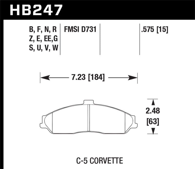 Hawk 97-06 Corvette (incl C5 Z06) HPS Street Front Brake Pads-thumbmail-8