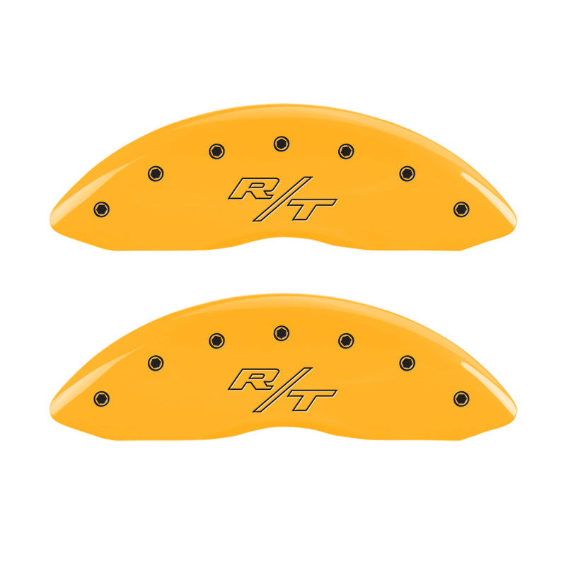 MGP 4 Caliper Covers Engraved Front & Rear Vintage Style/RT Yellow finish black ch-thumbmail-3