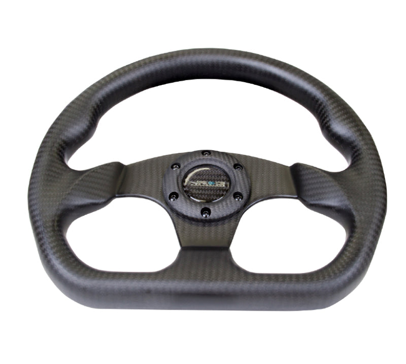 NRG Carbon Fiber Steering Wheel (320mm) Flat Bottom Matte Black Carbon-thumbmail-4