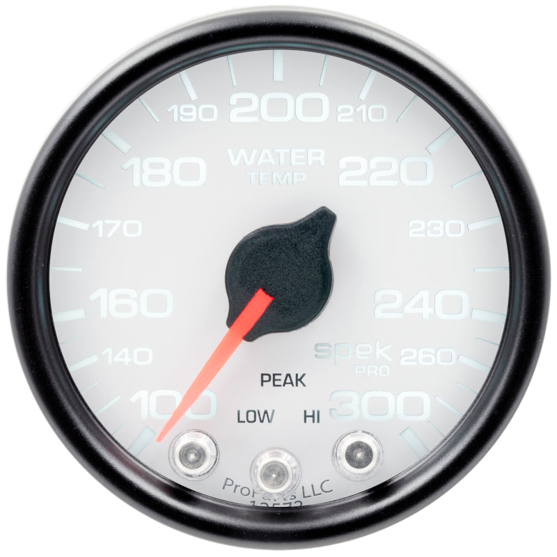 Autometer Spek-Pro Gauge Water Temp 2 1/16in 300f Stepper Motor W/Peak & Warn Wht/Blk-thumbmail-2