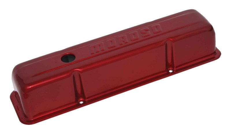 Moroso Chevrolet Small Block Valve Cover - Red Powder Coat - Single-thumbmail-1