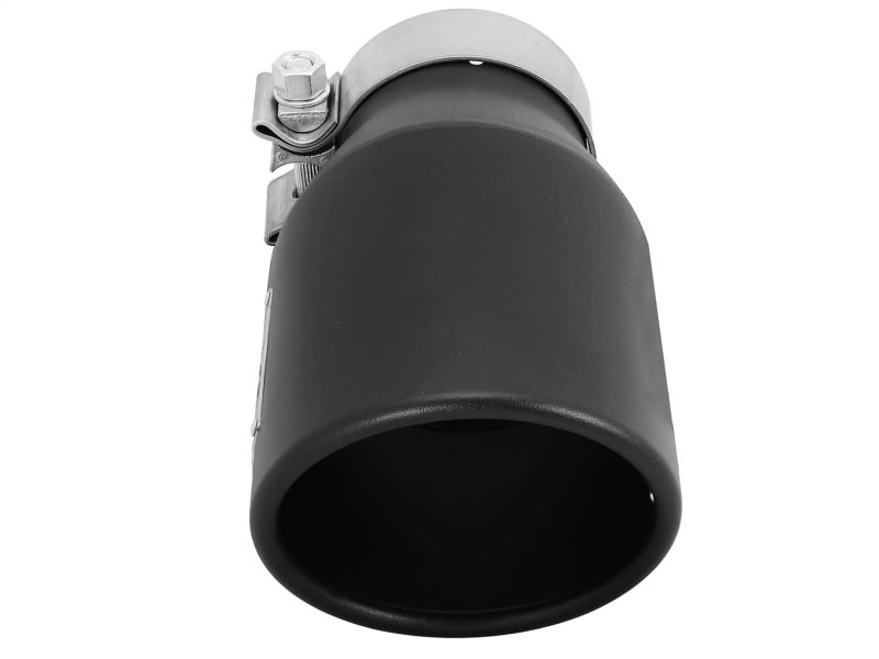 aFe Power Gas Exhaust Tip Black- 3 in In x 4.5 out X 9 in Long Bolt On (Black)-thumbmail-6