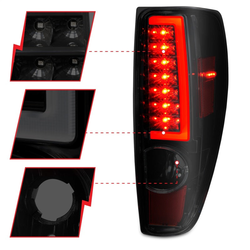 ANZO 2004-2012 Chevrolet Colorado/ GMC Canyon LED Tail Lights w/ Light Bar Black Housing Smoke Lens-thumbmail-9