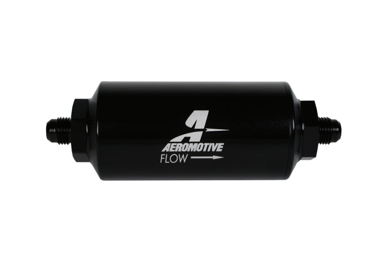 Aeromotive In-Line Filter - (AN-6 Male) 10 Micron Fabric Element Bright Dip Black Finish-thumbmail-4