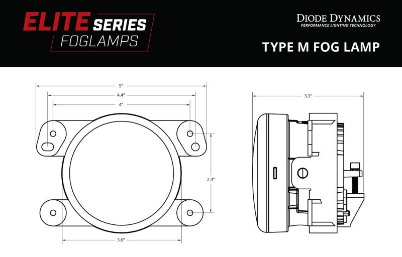 Diode Dynamics Elite Series Type M Fog Lamps - Yellow (Pair)-thumbmail-5