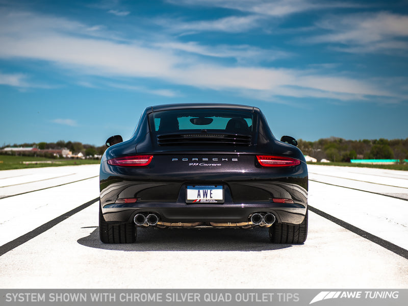 AWE Tuning 991 Carrera Performance Exhaust - Chrome Silver Tips-thumbmail-7