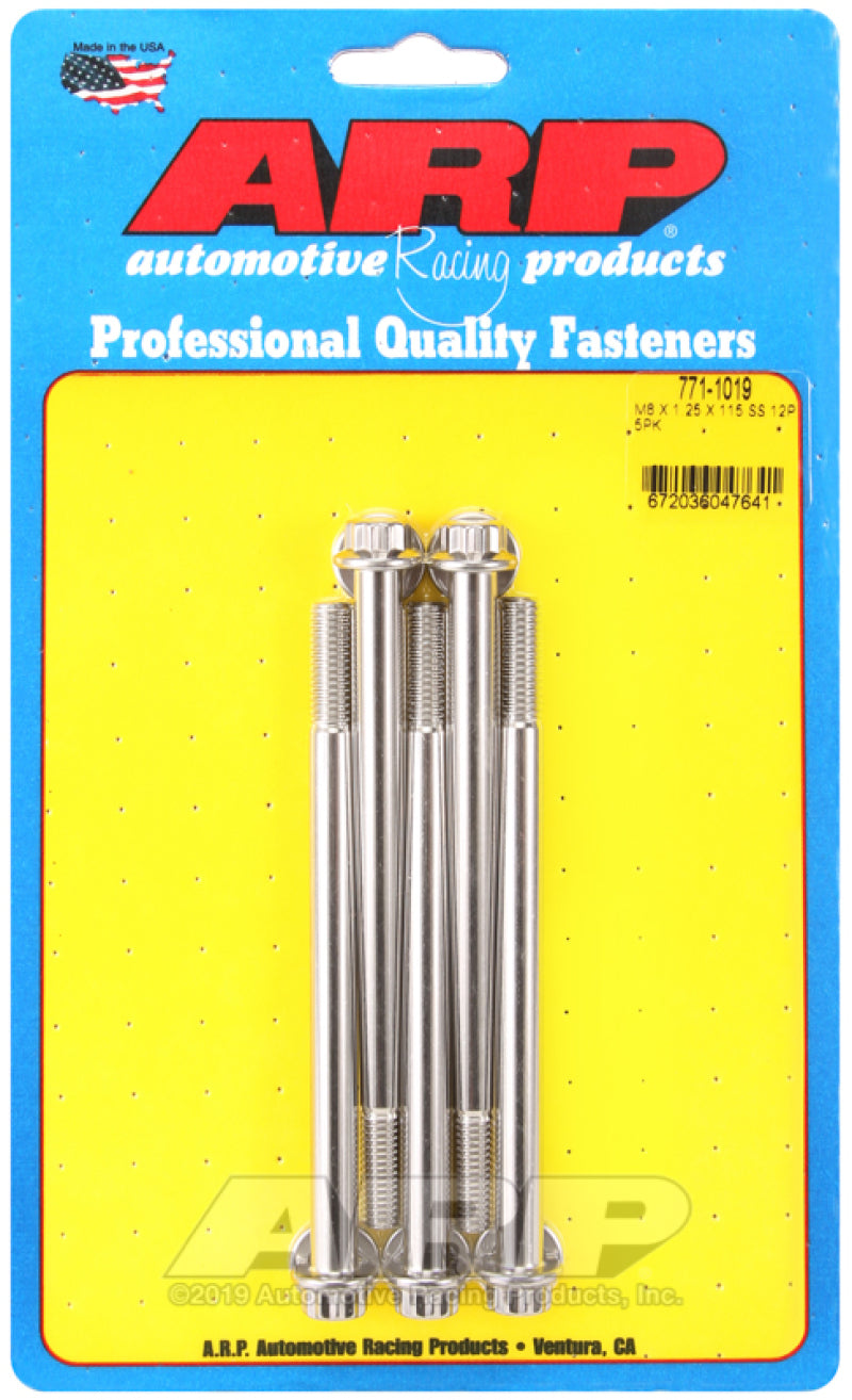 ARP M8 x 1.25 x 115 12pt Stainless Steel Bolts (5/pkg)-thumbmail-1