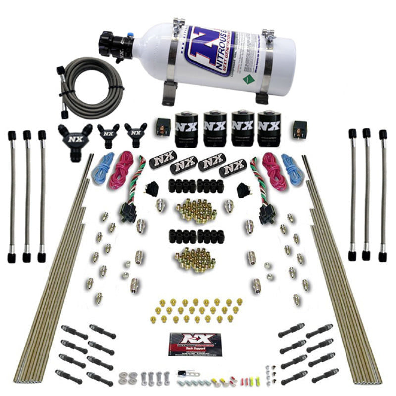 Nitrous Express 8 Cyl Dry Direct Port Dual Stage 4 Solenoids Nitrous Kit (200-600HP) w/5lb Bottle-thumbmail-1