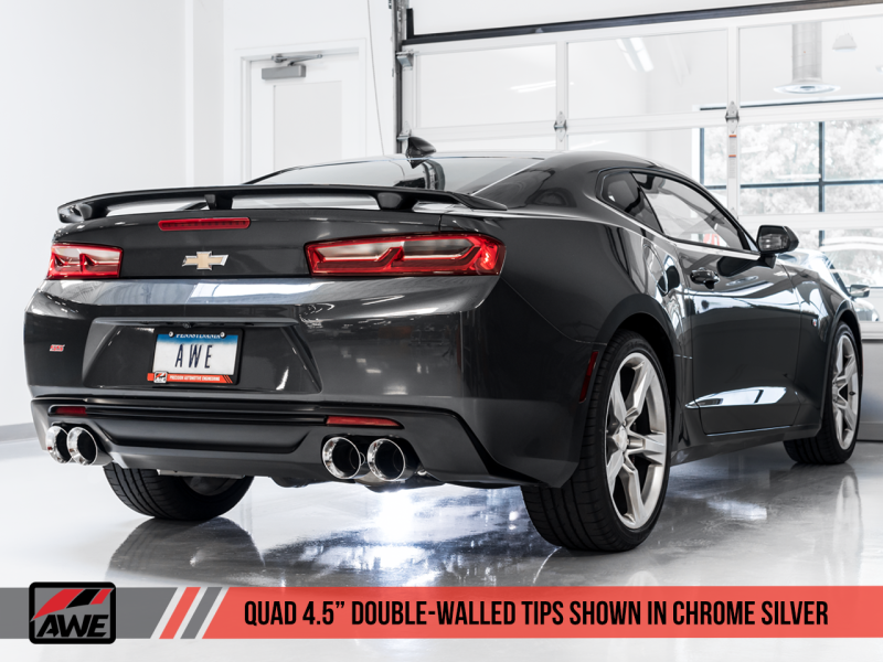 AWE Tuning 16-19 Chevrolet Camaro SS Axle-back Exhaust - Track Edition (Quad Chrome Silver Tips)-thumbmail-3