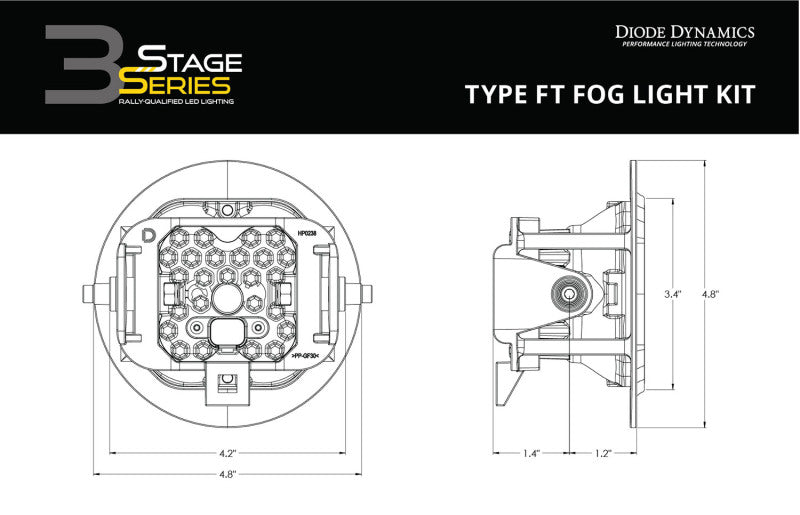 Diode Dynamics SS3 Pro Type FT Kit ABL - Yellow SAE Fog-thumbmail-8