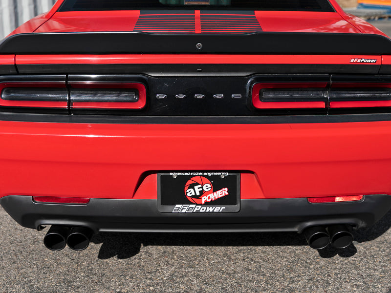 aFe MACH Force-Xp 2-1/2in 304 SS Cat-Back Exhaust 15-21 Dodge Challenger V6-3.6L - Quad Black Tip-thumbmail-4