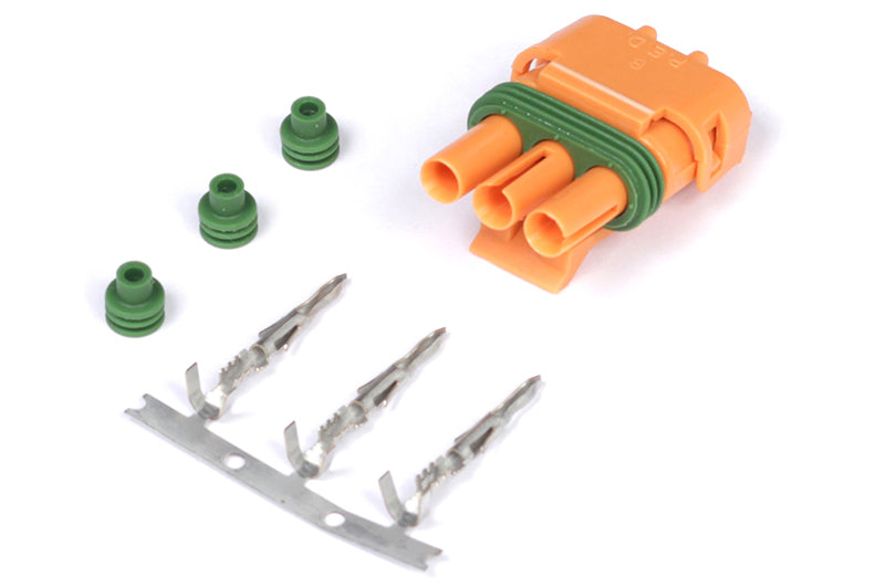 Haltech Delco Weather Pack 3 Pin GM Style MAP Sensor Connector Orange Plug & Pins-thumbmail-1
