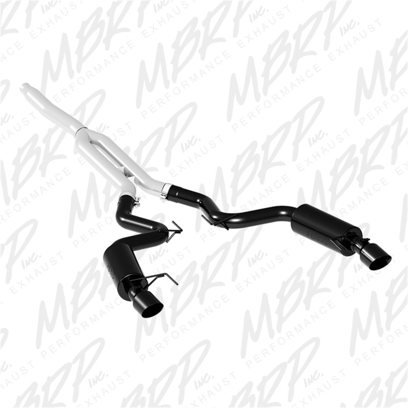 MBRP 15-18 Ford Mustang EcoBoost 2.3L Black 3in Cat Back Dual Split Rear Exit (Street Version)-thumbmail-2