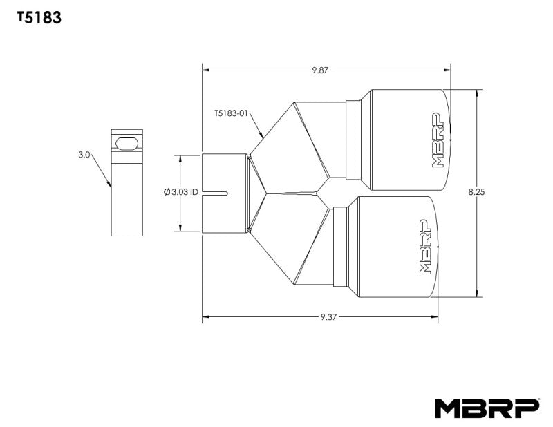 MBRP 3in ID / Dual 4in OD Out Staggered L 9.37in / R 9.87in Single Wall T304 SS Univ Exhaust Tip-thumbmail-5