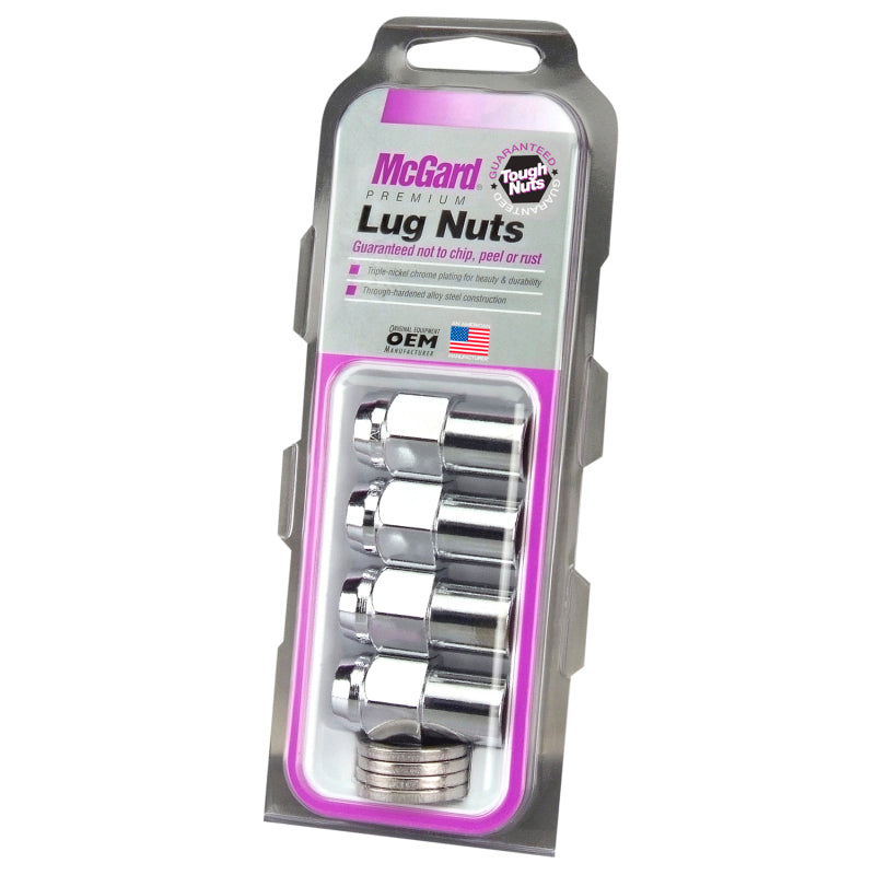 McGard Hex Lug Nut (Reg. Shank - .746in.) M12X1.25 / 13/16 Hex / 1.65in. Length (4-Pack) - Chrome-thumbmail-4
