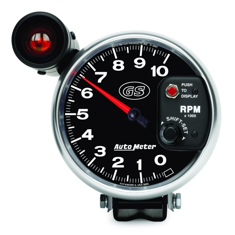 AutoMeter Gauge Tachometer 5in. 10K RPM Pedestal W/ Ext. Shift-Lite Gs-thumbmail-2
