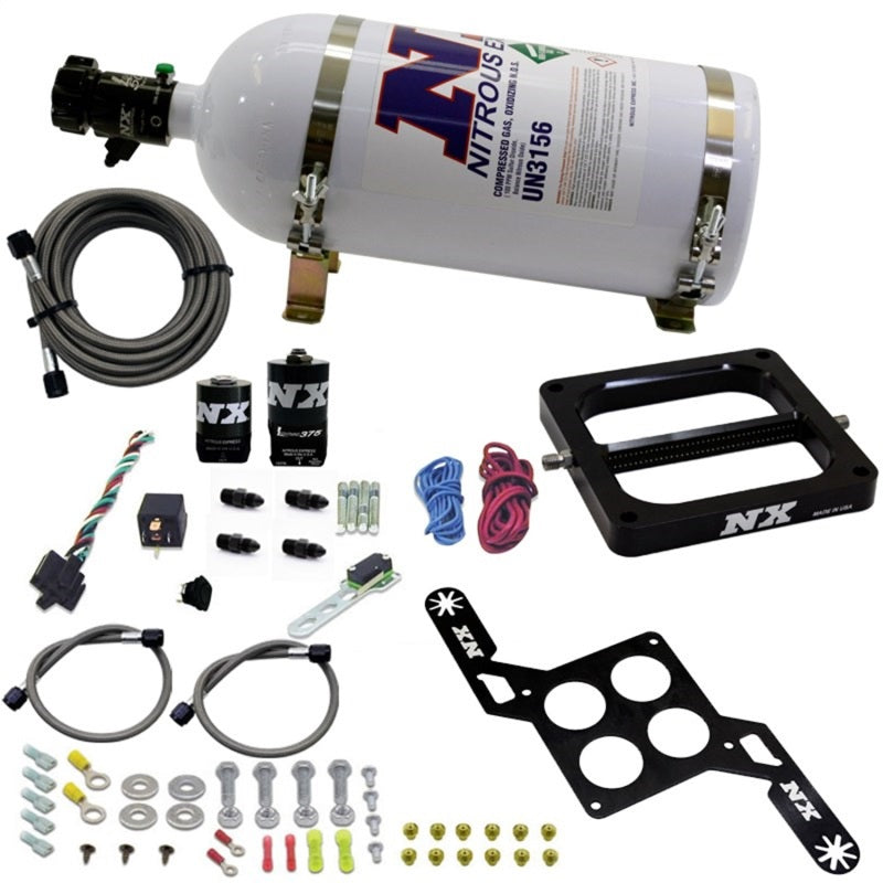 Nitrous Express 4500 RNC Conventional Nitrous Plate Kit w/.375in Solenoid w/10lb Bottle-thumbmail-2