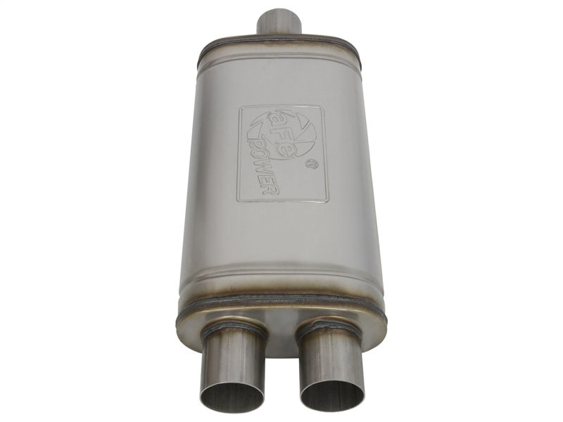 aFe MACHForce XP SS Muffler 2.5in Center Inlet / 2.5in Dual Outlets 18in L x 9in W x 4in H Body-thumbmail-5