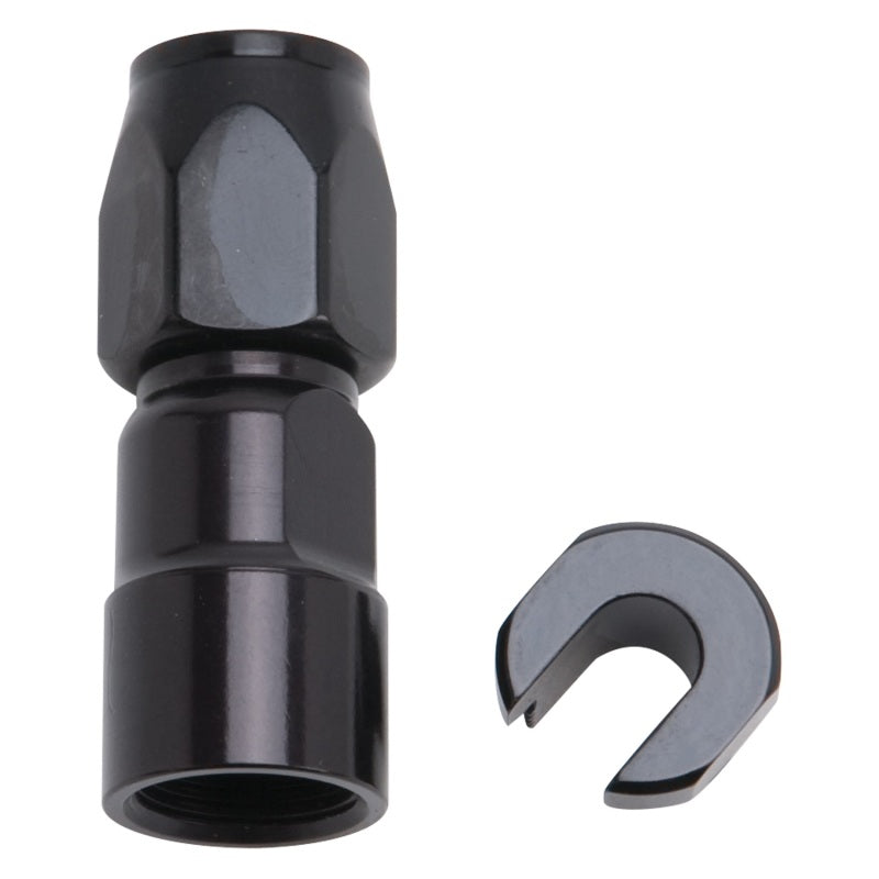 Russell Performance 3/8in SAE Quick Disc Female to -6 Hose Black Straight Hose End-thumbmail-4
