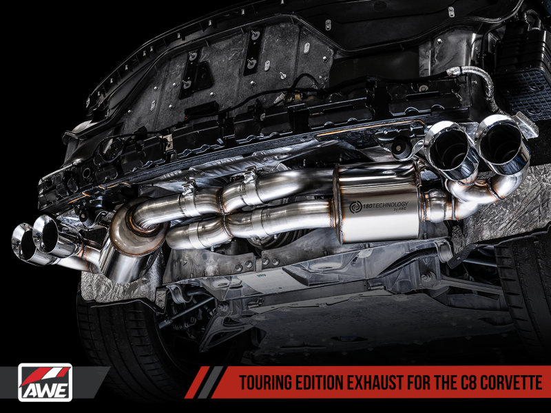 AWE Tuning 2020 Chevrolet Corvette (C8) Touring Edition Exhaust - Quad Chrome Silver Tips-thumbmail-14