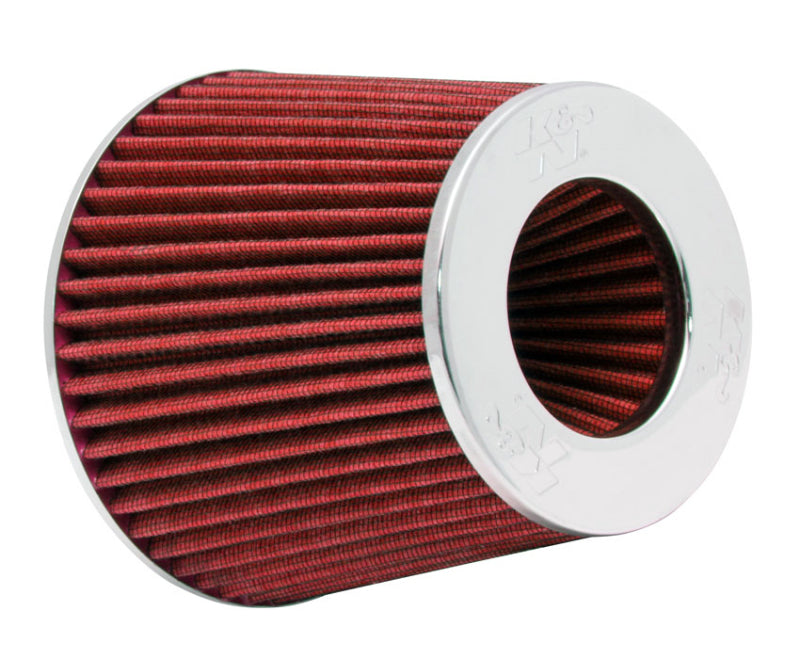 K&N Universal Air Filter Chrome Round Tapered Red - 4in Flange ID x 1.125in Flange Length x 5.5in H-thumbmail-4