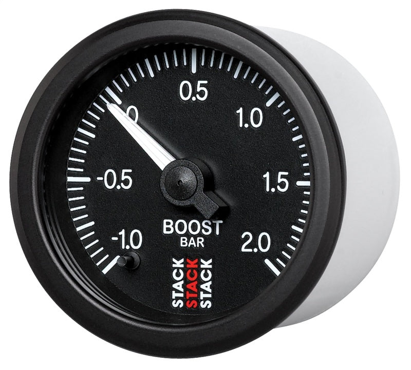 Autometer Stack 52mm -1 to +2 Bar (Incl T-Fitting) Pro Stepper Motor Boost Pressure Gauge - Black-thumbmail-4