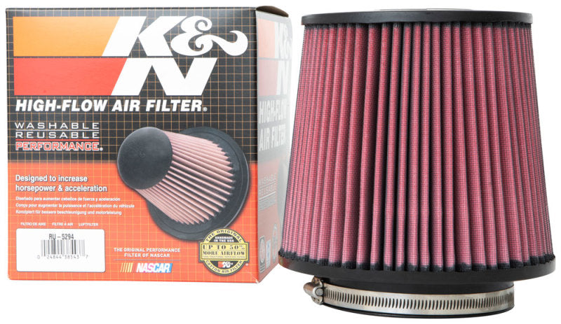 K&N Universal Clamp-On Air Filter 5in Flange ID x 8in Base OD x 6.625in Top OD x 8.625in Height-thumbmail-3