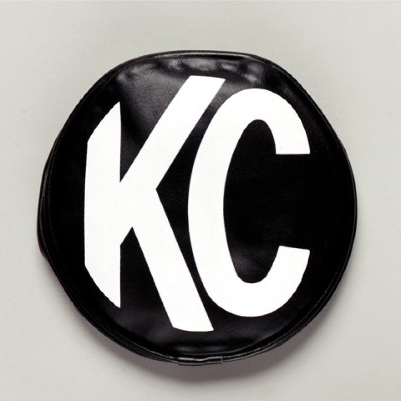 KC HiLiTES 6in. Round Soft Cover (Pair) - Black w/White KC Logo-thumbmail-1
