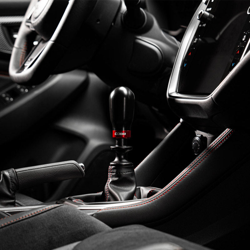 Cobb Subaru 6-Speed Tall Weighted COBB Shift Knob - Black (Incl. Both Red + Blk Collars)-thumbmail-6