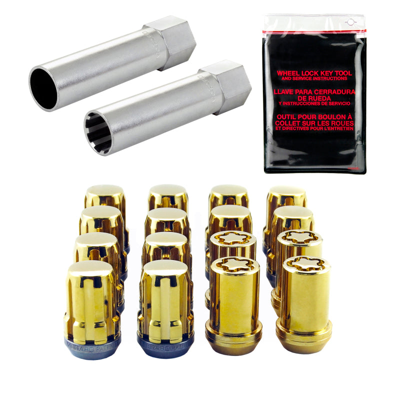 McGard SplineDrive Tuner 4 Lug Install Kit w/Locks & Tool (Cone) M12X1.5 / 13/16 Hex - Gold-thumbmail-2