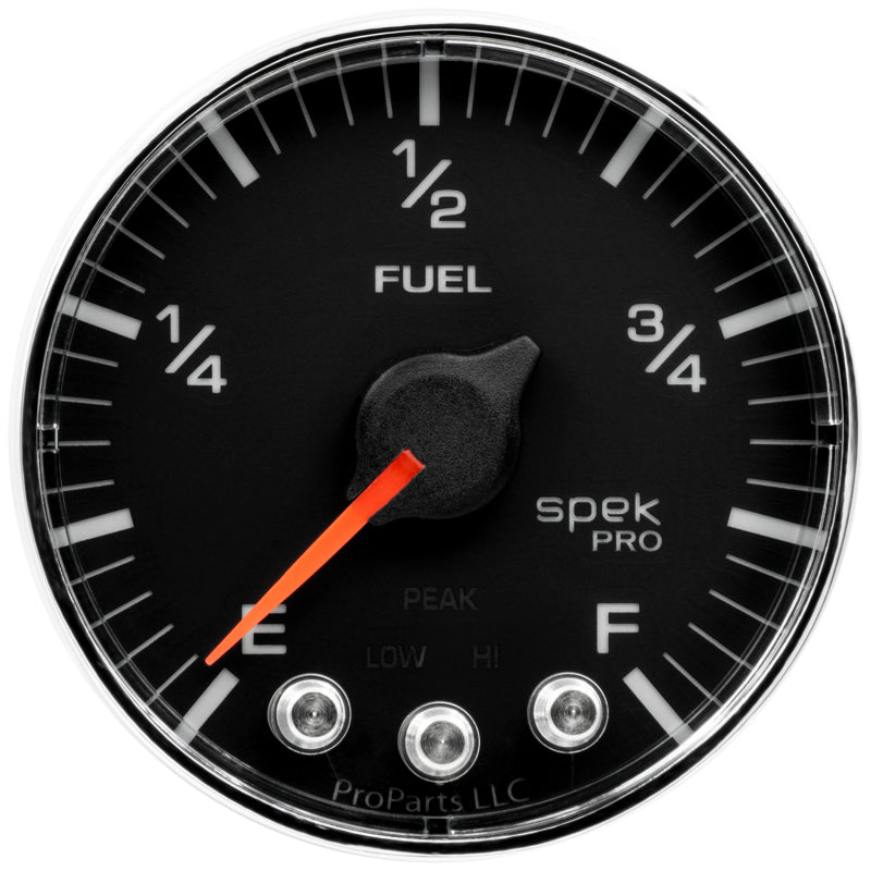 Autometer Spek-Pro Gauge Fuel Level 2 1/16in 0-270 Programmable Blk/Chrm-thumbmail-2