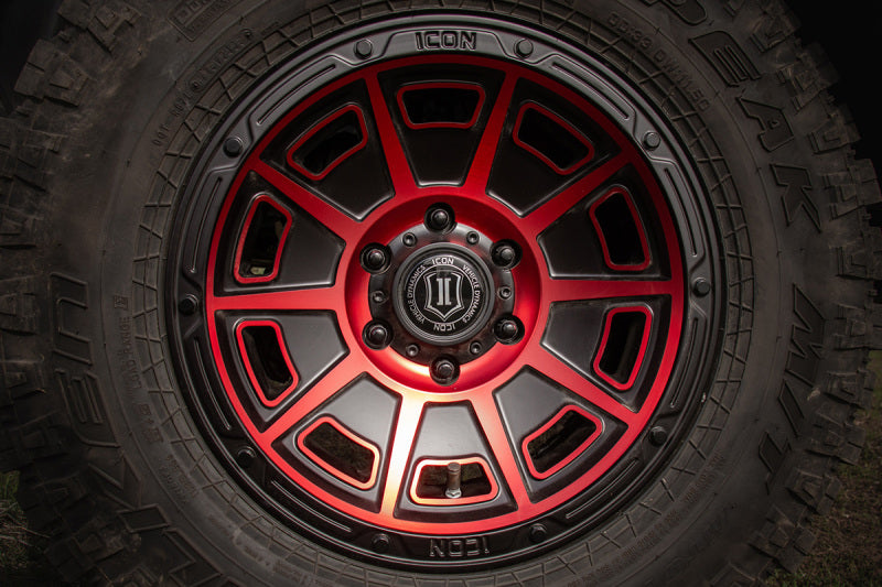ICON Victory 17x8.5 6x120 0mm Offset 4.75in BS Satin Black w/Red Tint Wheel-thumbmail-6