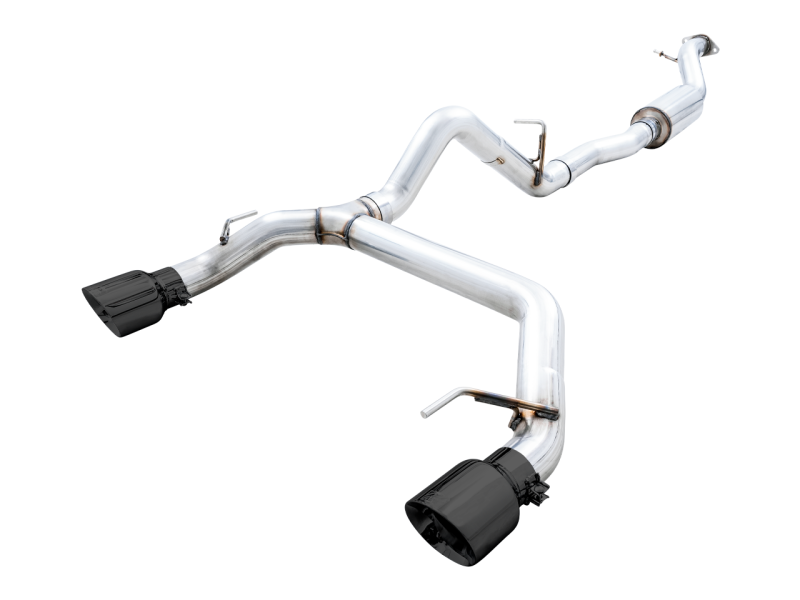 AWE Tuning 2021+ Ford Bronco 0FG Dual Rear Exit Exhaust w/Diamond Black Tips & Bash Guard-thumbmail-7