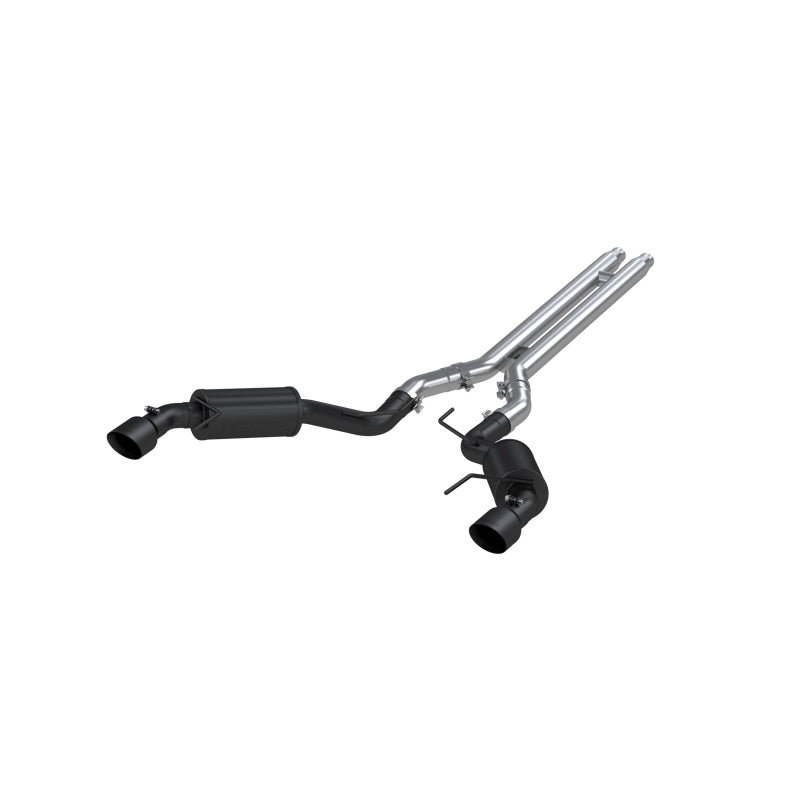 MBRP 15 Ford Mustang GT 5.0 3in Cat Back Dual Split Rear Street Version 4.5in Tips - Black Coated-thumbmail-2