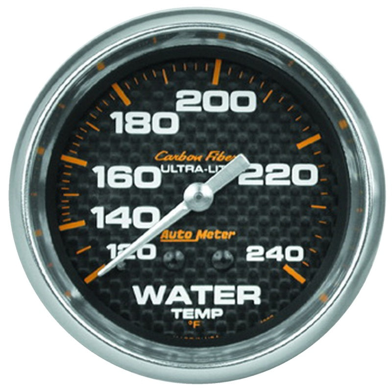 Autometer Carbon Fiber 2-5/8in 120-240 Deg F Mechanical Water Temp Gauge-thumbmail-1