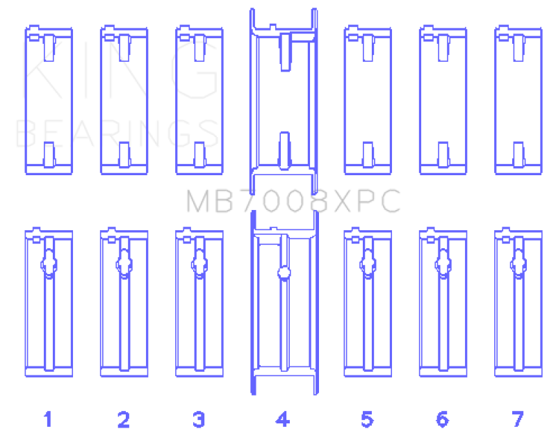 King Nissan 2.5L RB25DET 24V (Size STDX) Coated Performance Main Bearing Set-thumbmail-2
