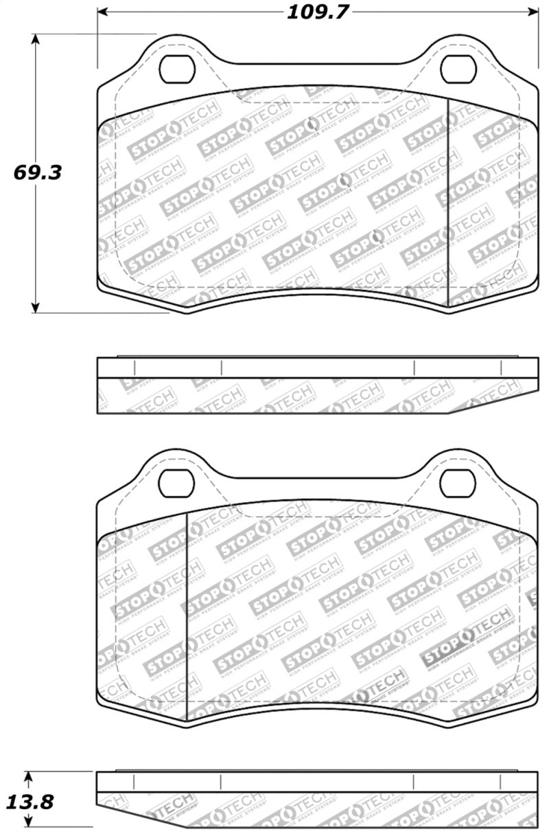 StopTech Performance 00-06 Jaguar S Typre R / XJ R / XJR-S / XJ Sport Rear Brake Pads-thumbmail-2