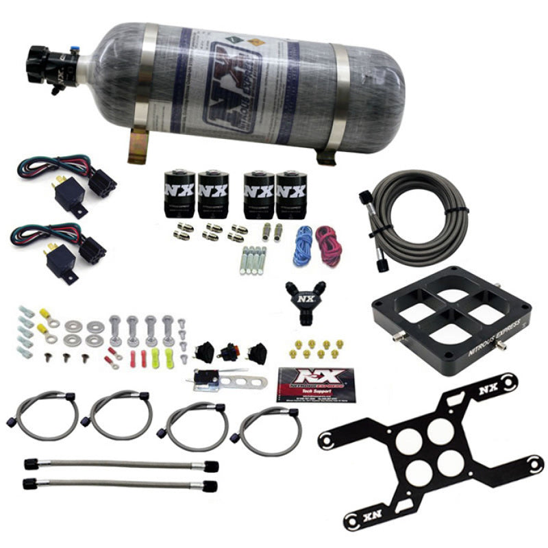 Nitrous Express Dominator Dual Stage Billet Crossbar Nitrous Kit (50-300 & 100-500HP) w/Comp Bottle-thumbmail-2