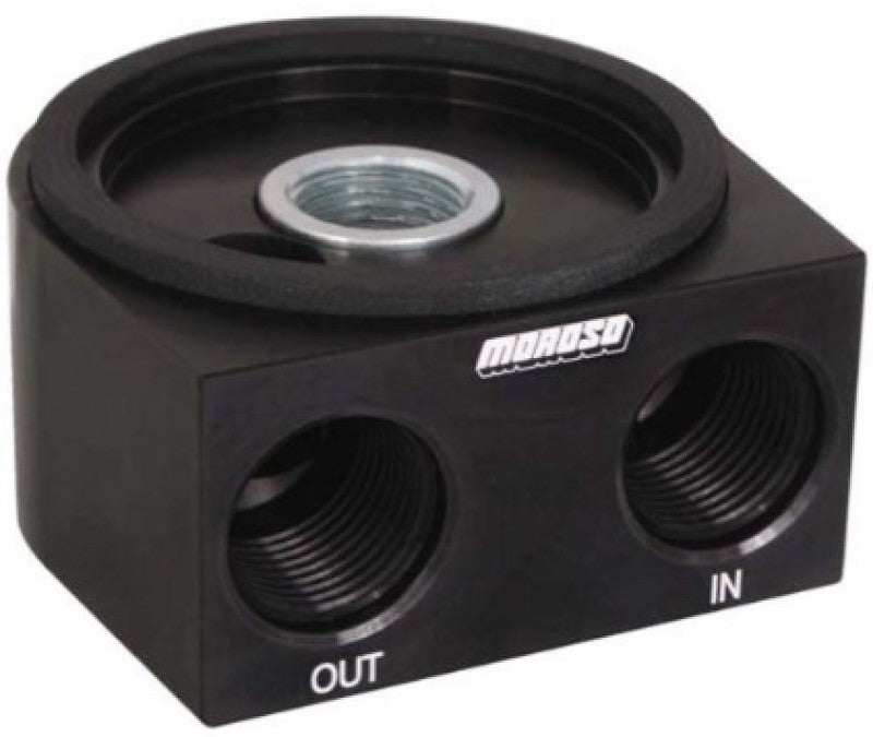 Moroso Universal Oil Filter Adapter - Sandwich - Oil Cooler - 22mm-1.5in Thread & 2-5/8in O-Ring-thumbmail-1