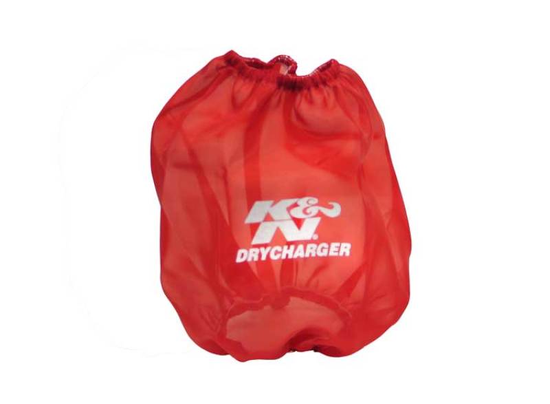 K&N Round Tapered Drycharger Air Filter Wrap Red 7.5in Base ID x 5in Top ID x 7.5in H-thumbmail-2