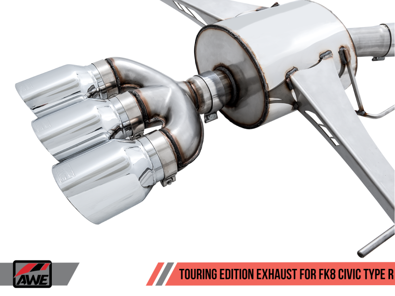 AWE Tuning 2017+ Honda Civic Type R Touring Edition Exhaust w/Front & Mid Pipes - Chrome Silver Tips-thumbmail-6