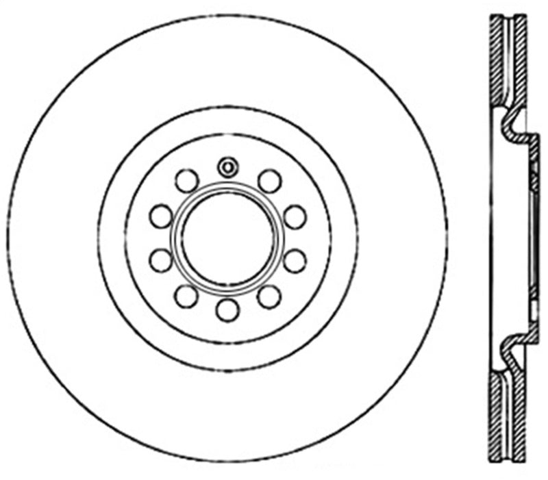 StopTech 09 VW Passat CC / 06-09 Passat Slotted & Drilled Left Front Rotor-thumbmail-2