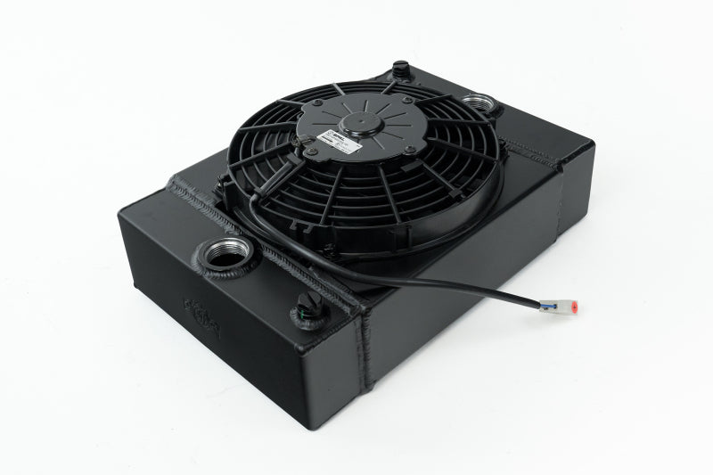 CSF Universal Drag Race / Tuck Radiator w/9in Spal Fan - 10.5in H x 10in L x 3.6in W - Black-thumbmail-1