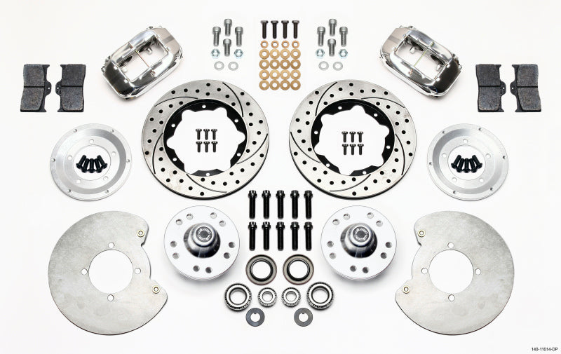 Wilwood Forged Dynalite Front Kit 11.00in Drill-Polished 37-48 Ford Psgr. 360 Plate Mount-thumbmail-1