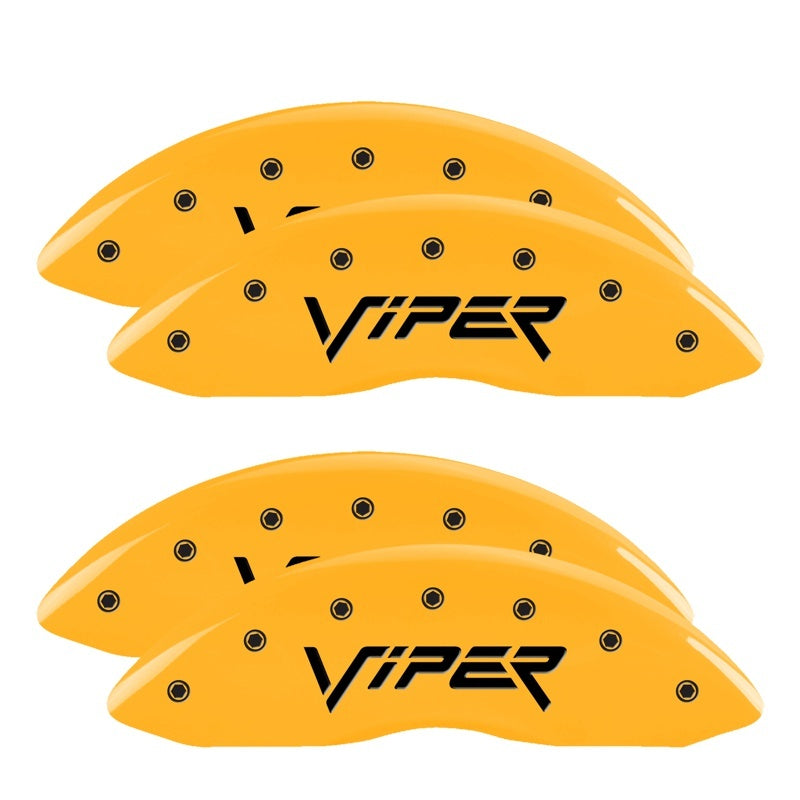 MGP 4 Caliper Covers Engraved Front & Rear Gen 2/Viper Yellow Finish Black Ch-thumbmail-2