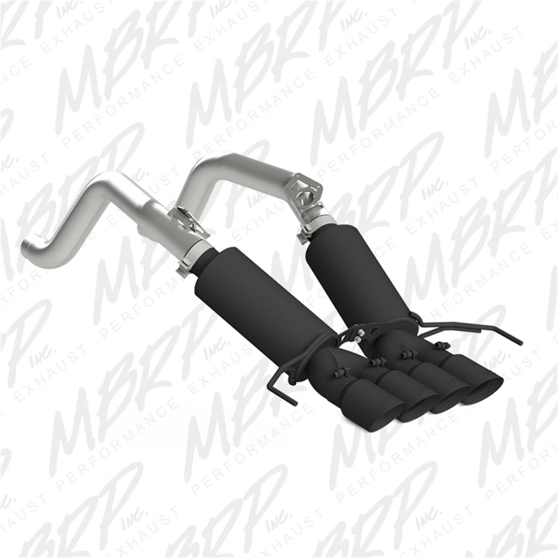 MBRP 14-19 Chevy Corvette V8 6.2L 3in Black Dual Cat Back w/ 4in Quad Dual Wall Tips-thumbmail-2