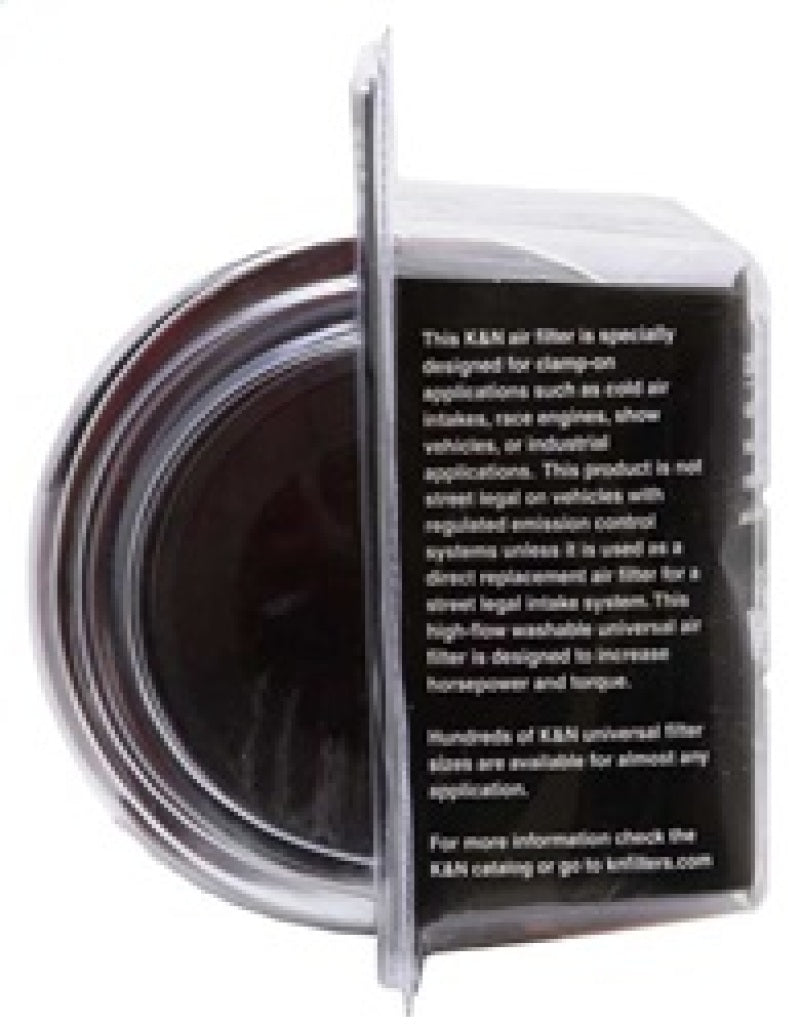 K&N Universal Air Filter Chrome Round Tapered Red - 4in Flange ID x 1.125in Flange Length x 9.5in H-thumbmail-17