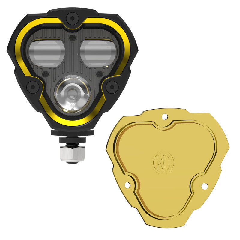 KC HiLiTES FLEX ERA 3 Dual Mode SAE Fog Light - Single Light Master Kit (w/Clear + Yellow Lens)-thumbmail-1